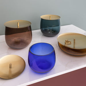 Beret Storage Box with Brass Lid
