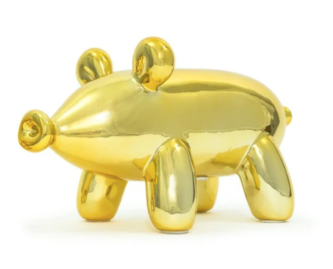 Balloon Money Bank Big Piggy. Gold