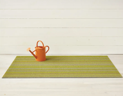 Skinny Stripe Shag Mat - Citron