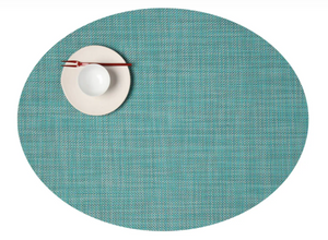 Mini Basketweave Oval table mat - Turquoise x 2