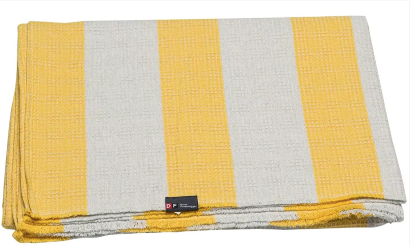 Mare honeycomb structure block stripes throw - Yellow