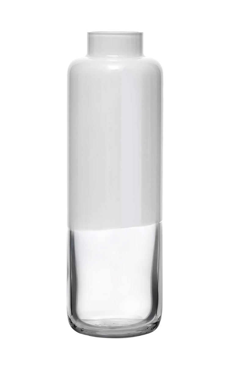 Magnolia Vase - Opal white top & Clear bottom