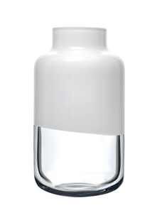 Magnolia Vase - Opal white top & Clear bottom