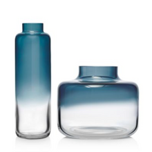 Load image into Gallery viewer, Magnolia Vase - Blue top &amp; clear bottom Tall
