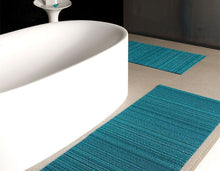 Load image into Gallery viewer, Skinny Stripe Shag Mats - Turquoise
